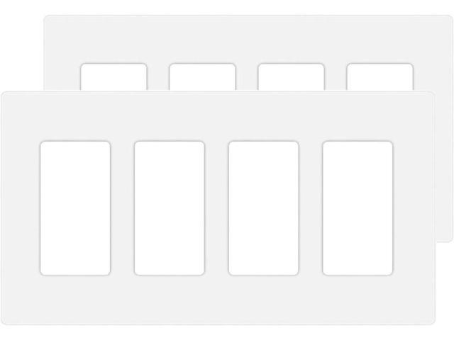 4-Gang Screwless Decora Wall Plate Cover Switch Outlet Electrical Faceplate for Light Switche, Smart Switch, Receptacle, Dimmers, USB Outlet, GFCI,...