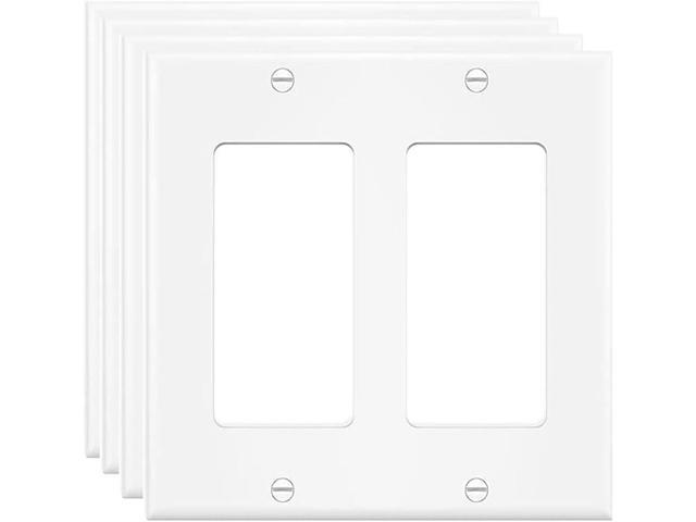 2-Gang Switch Outlet Wall Plate Cover Double Decora Electrical Faceplate for Light Switch, Smart Switch, Receptacle, Dimmers, USB Outlet, GFCI,...