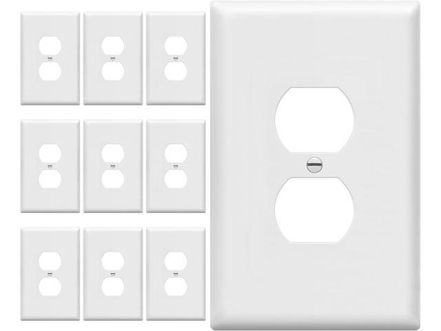 ENERLITES Jumbo Duplex Receptacle Outlet Wall Plate, Electrical Outlet Covers, Gloss Finish, Over-Size 1-Gang 5.5' x 3.5', Polycarbonate...