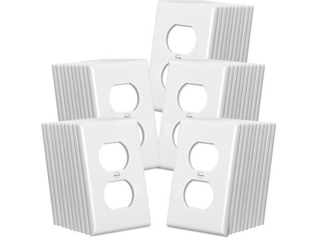 CML Duplex Outlet Covers, 50 Pack Electrical Outlet Wall Plate, 1-Gang Switch Plates, Dual Receptacle Faceplate, Standard Size 2.76 x 4.5, Impact...