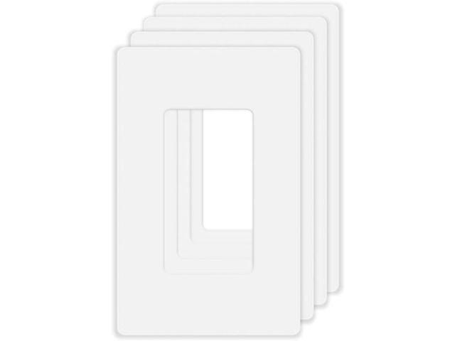 Screwless Decorator Wall Plates 1-Gang Switch Outlet Electrical Cover Plate Unbreakable Thermoplastic Faceplate for Decorative Receptacle Outlet...
