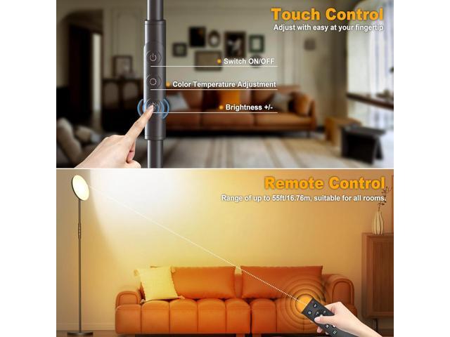 Floor Lamp for Living Room, Super Bright 30W LED Standing Lamp with Remote and Touch Control, Stepless Dimmable Brightness and Color Temperatures,...
