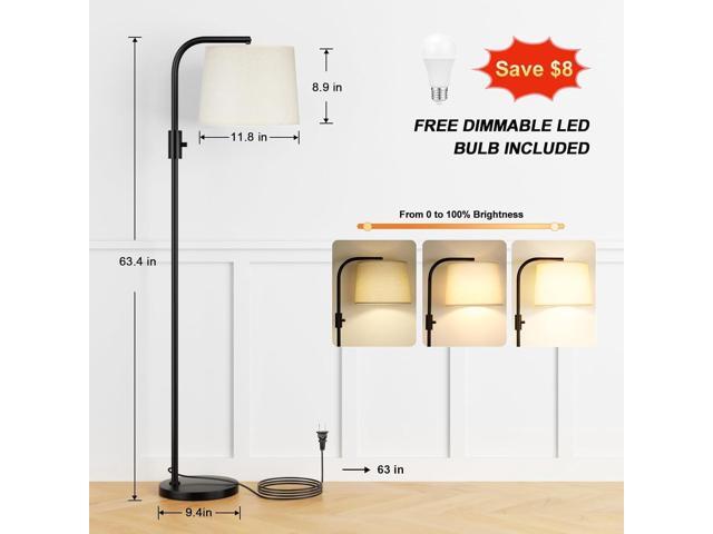 Ambimall Floor Lamp - Floor Lamps 9W Light Bulb Included, Standing Lamps for Living Room with Adjust Head, Modern Standing Tall Light Rotary...