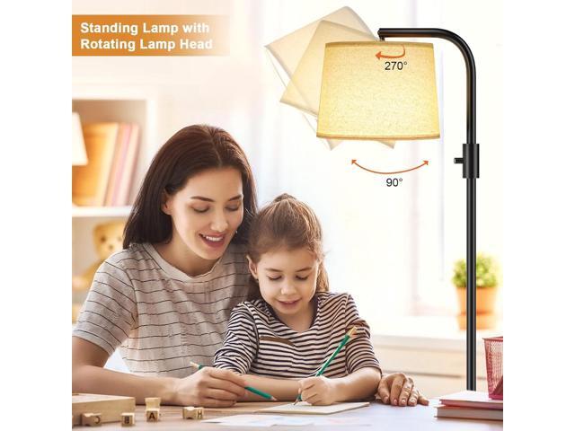 Ambimall Floor Lamp - Floor Lamps 9W Light Bulb Included, Standing Lamps for Living Room with Adjust Head, Modern Standing Tall Light Rotary...