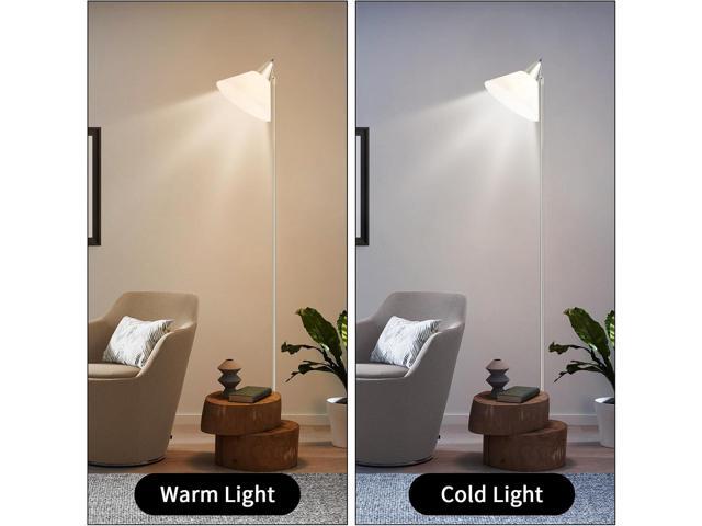 HonoDing Floor Lamp Standing Lamp Adjustable Head Arcylic Shade Floor Lamps for Living Room/Office/Bedroom (Satin Nickel)
