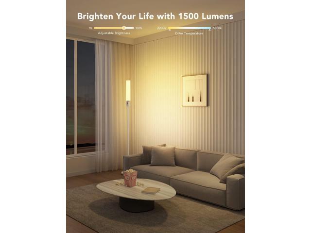 Govee RGBIC Cylinder Floor Lamp, LED Corner Floor Lamp with Wi-Fi App Control, Smart Lamp with 64+ Scenes, DIY Mode, Music Sync, 1500 Lumens Modern...