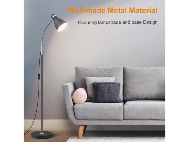 LEPOWER Floor Lamp, Metal Standing Lamp with Adjustable Gooseneck, Heavy Metal Base, Reading Pole Lamp for Office, Black Floor Lamps for Bedroom,...