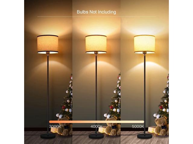 Modern Floor Lamps for Living Room Bedroom, Small Standing Lamp with Lampshade, Simple 58' Tall Lamp, Foot Pedal Switch, Black Floor Lamp for...