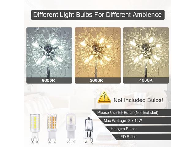 Airposta Crystal Floor Lamp - Elegant Standing Lamp, 69' Tall, Modern Design, 32 Firework Crystal Harnesses, Chrome Finish