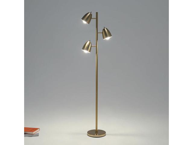 Brightech Jacob LED Standing Lamp, Modern Bright Floor Lamps for Living Rooms & Bedrooms, Tall LED Lighting Lamp with Adjustable 3 Light Tree ...