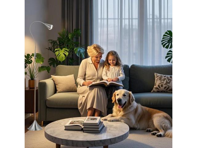 HomeFocus - LED Floor Lamp,Standing Lamp for Reading,Eye-Caring,Stepless Dimming,Floor Lamp for Living Room,Bedroom,LED 5W,Energy Efficient Super...