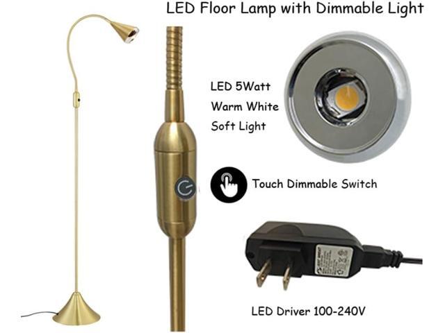 HomeFocus - LED Floor Lamp,Standing Lamp for Reading,Eye-Caring,Stepless Dimming,Floor Lamp for Living Room,Bedroom,LED 5W,Energy Efficient Super...