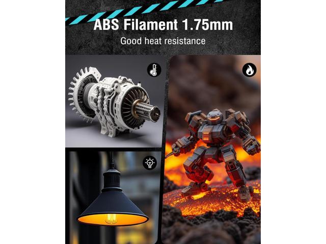 SUNLU ABS Filament 1.75mm 3D Printer Filament, Highly Resistant Durable, Heat Resistance, Excellent Toughness, Compatible with 99% FDM 3D Printers,...