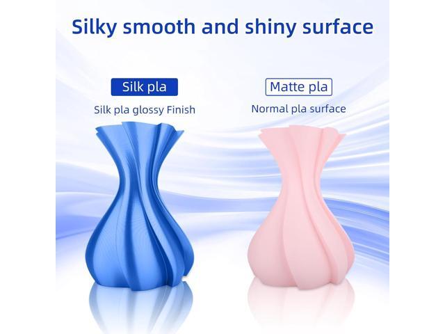 Silk PLA Filament 1.75mm, Silk PLA 3D Printer Filament, 2.2 LBS (1KG) Cardboard Spool, Fit Most FDM 3D Printer, Silk Blue