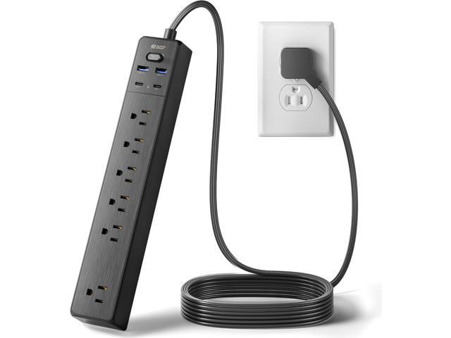 Power Strip, SUPERDANNY 6-Outlet Surge Protector, 4 USB Ports, 4.5 Ft Extension Cord, 900 Joules, Mountable, Overload Switch, Protected Indicator...