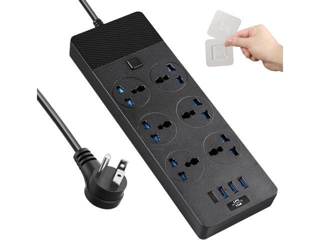 Universal Power Adapter, Jumpso 3000w Power Strip with 4 USB Ports (1 USB C), 6ft Extension Cord with International Outlets, 110-240v, European...