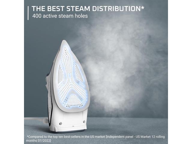 Rowenta Iron Steamer for Clothes, Focus Stainless Steel Soleplate, 400 Microsteam Holes, Powerful Steam Iron, Lightweight, Leakproof, 1725 Watts