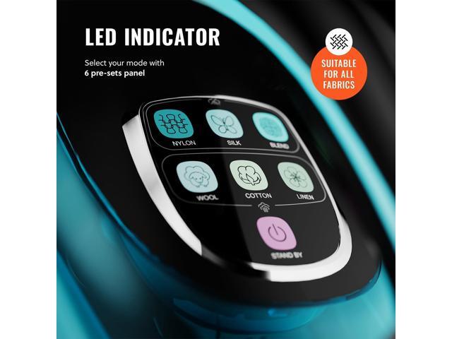 PurSteam SteamTech Elite 1750W Steam Iron, Digital Temp Control & LED Display, Ceramic Soleplate, Adjustable Steam, Self-Clean, Anti-Calc,...