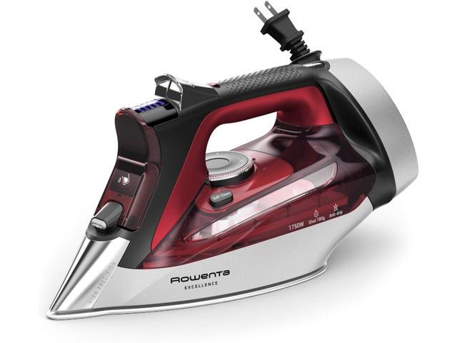 Rowenta Iron, Focus Excellence Stainless Steel Soleplate Steam Iron for Clothes, Retractable Cord, 400+ Microsteam Holes, Powerful steam, LED...