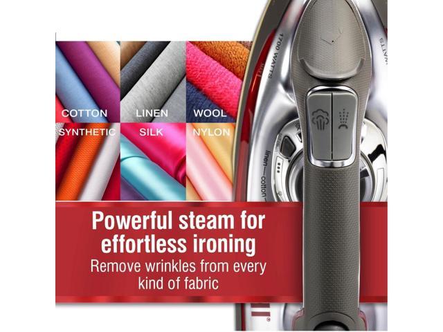 CHI Steam Iron for Clothes with 300+ Holes for Powerful Steam ing, Temperature Guide Dial, 1700 Watts, XL 10 Cord, 3-Way Auto Shutoff, Titanium...