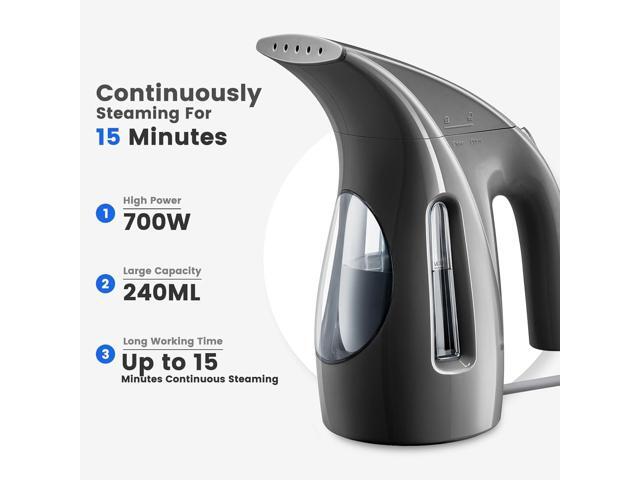 HiLIFE Steamer for Clothes, Portable Handheld Design, 240ml Big Capacity, 700W, Strong Penetrating Steam, Removes Wrinkle, for Home, Office(ONLY...