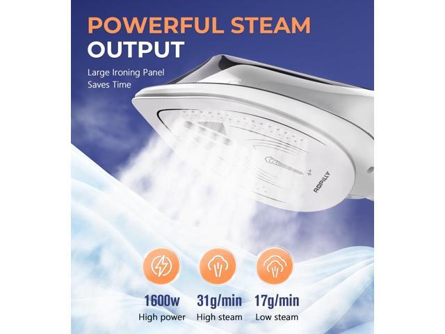 Ropilly Steamer for Clothes, 1600W 2-in-1 Steamer & Iron with Large Ceramic Plate, Powerful Turbo Steam, Smart Temperature Control, Auto-Off,...