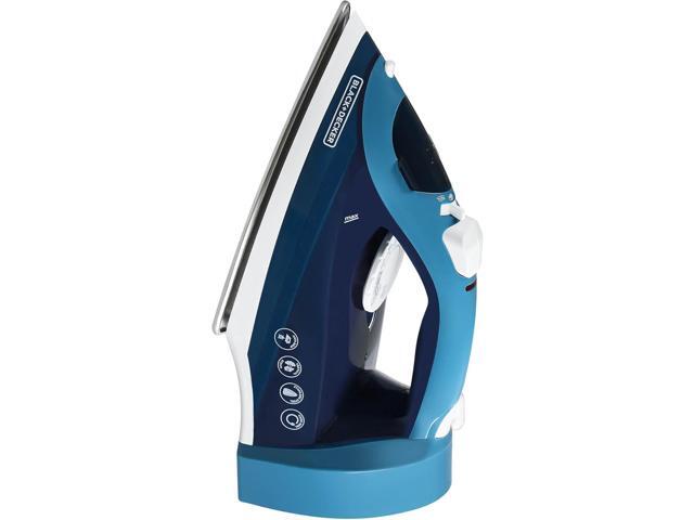 BLACK+DECKER Steam Iron for Clothes with Retractable Cord, Vertical Steaming, Anti-Drip Design, Spray Mist and Auto Clean Button, 1200W