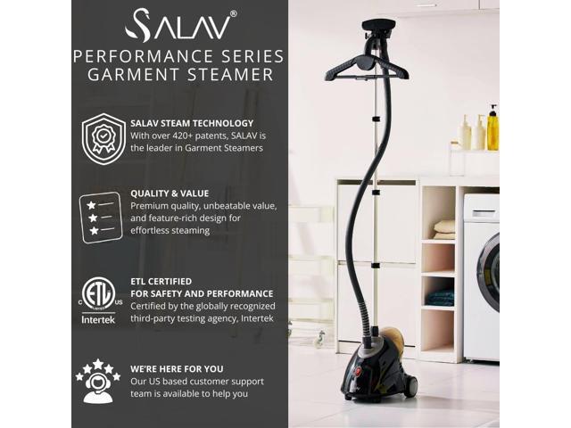 SALAV GS18-DJ Standing Garment Steamer with Roll Wheels for Easy Movement, 1.8L Water Tank for 1 Hour Continuous Steaming, Adjustable Pole for...