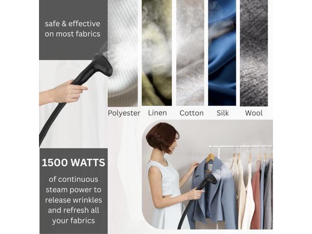SALAV GS18-DJ Standing Garment Steamer with Roll Wheels for Easy Movement, 1.8L Water Tank for 1 Hour Continuous Steaming, Adjustable Pole for...