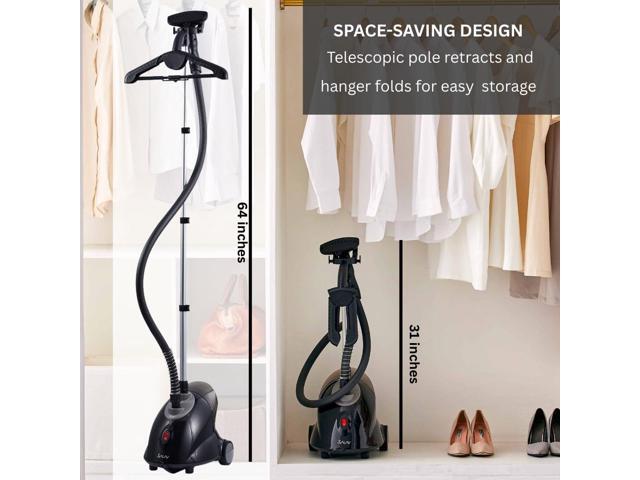 SALAV GS18-DJ Standing Garment Steamer with Roll Wheels for Easy Movement, 1.8L Water Tank for 1 Hour Continuous Steaming, Adjustable Pole for...