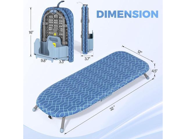 APEXCHASER Ironing Board Small with Iron Holder, Tabletop Small Iron Board with 2 Heat Resistant Ironing Covers, Portable Tabletop Ironing Board...