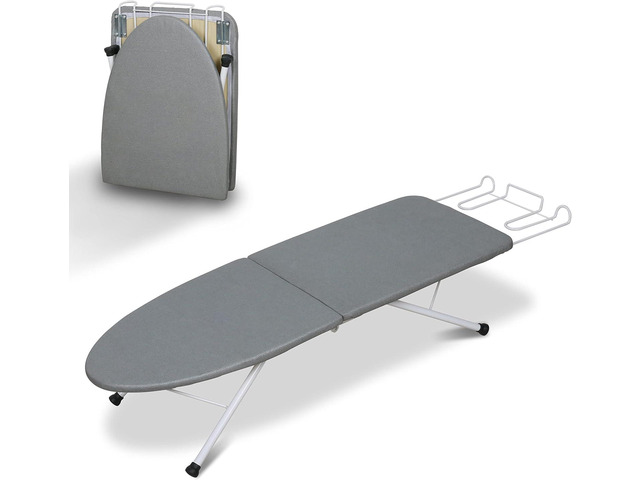 ZOES HOMEWARE Tabletop Ironing Board,Portable Iron Board with Iron Rest, Foldable Small Ironing Board with Heat Resistant Cover and 100% Cotton...