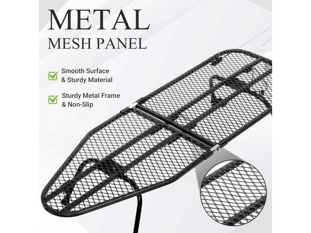 ZOES HOMEWARE Metal Mesh Panel Tabletop Ironing Board Foldable Iron Board Heavy Duty Small Iron Board with Heat Resistant Cover and 100% Cotton...