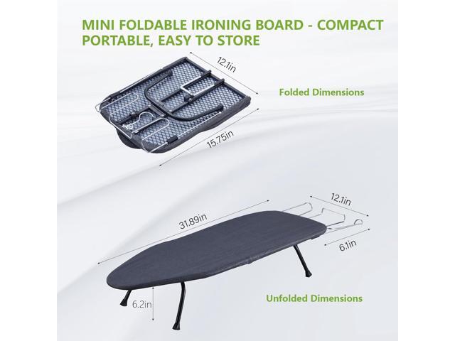 OMUACHIP Foldable Table Top Ironing Board with Iron Rest, Portable Ironing Board Small with Heat Resistant Cotton Cover, Mini Iron Board for Small...