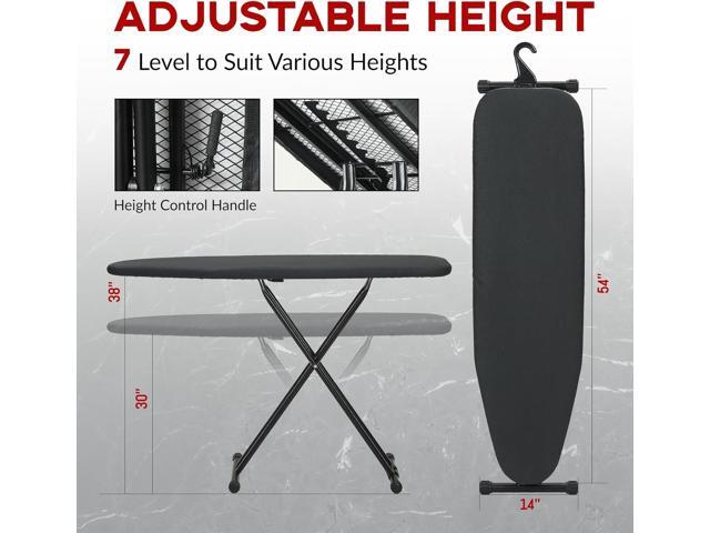 Ironing Board Full Size 54x14, RAINHOL Heavy Duty Iron Board with Thick Padded Cover, Height Adjustable Ironing Boards with Smart Hanger,...