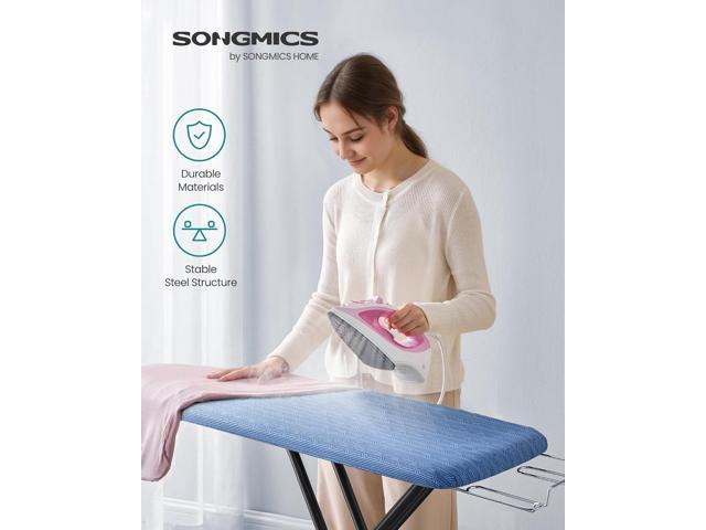 SONGMICS Ironing Board, Foldable Iron Board, Height Adjustable up to 35 Inches, with 4 Layered Cover and Pad, Iron Rest, Hook, Steel X-Legs, for...