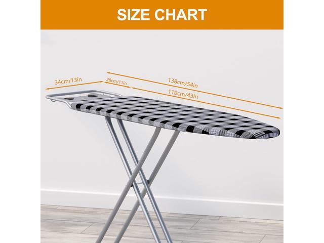 Jakeefud Ironing Board 13' X 43' W/Extra Thick Heavy Duty Padded Cover, Height Adjustable,Heat & Scorch Resistant Fabric, Anti-Skid Feet, Extra...