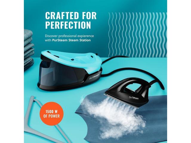 Pursteam Steam Station Max Ceramic Soleplate Steam Iron for Clothes 1500W, 50.7oz Removable Water Tank, Fast Heat Up Self-Clean, Auto Shut-Off,...