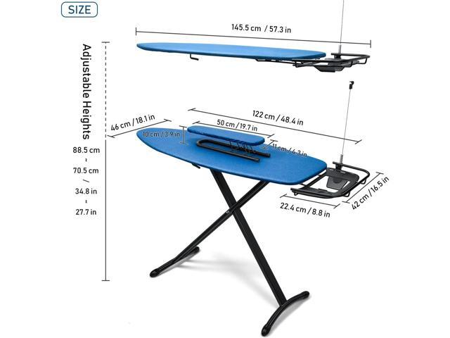 Duwee 18'x48' Deluxe Ironing Board with Retractable Iron Rest,Extra Wide Ironing Board Thicken Steel Top Board,with Sleeve Board,Adjustable...