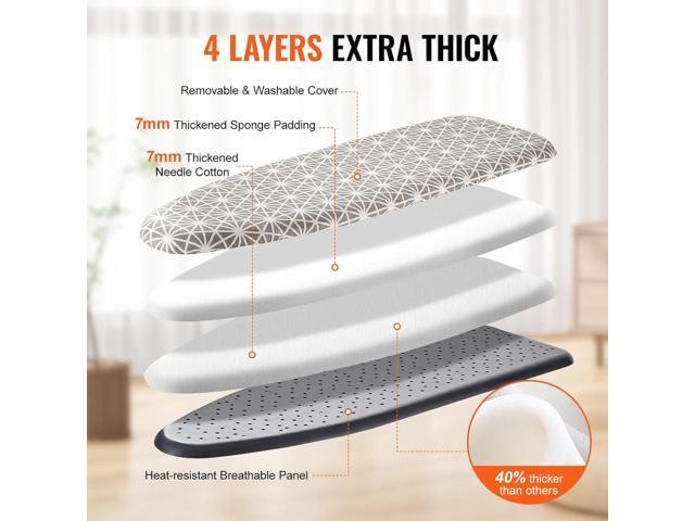 VEVOR Ironing Board with Large 51 x 13 Ironing Surface, Thickened 4 Layers Iron Board with Heat Resistant Cover and 100% Cotton Cover, 7 Adjustable...