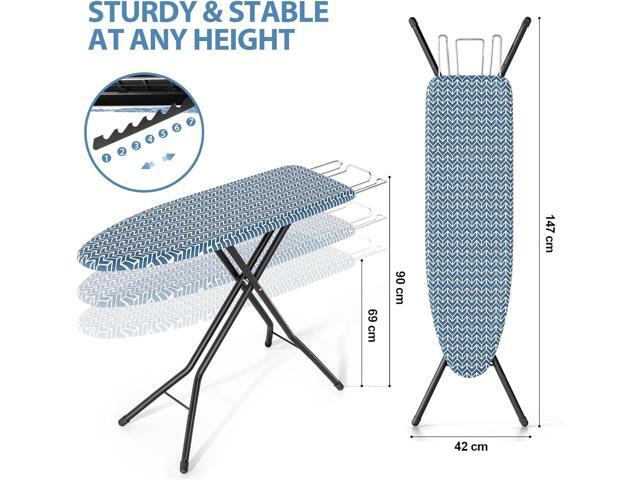 KINGBOARD Foldable Ironing Board Full Size, Iron and Ironing Board Set Standard Size, Iron Boards with Ironrest & Adjustable Height,Heavy Duty Iron...