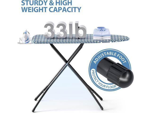KINGBOARD Foldable Ironing Board Full Size, Iron and Ironing Board Set Standard Size, Iron Boards with Ironrest & Adjustable Height,Heavy Duty Iron...