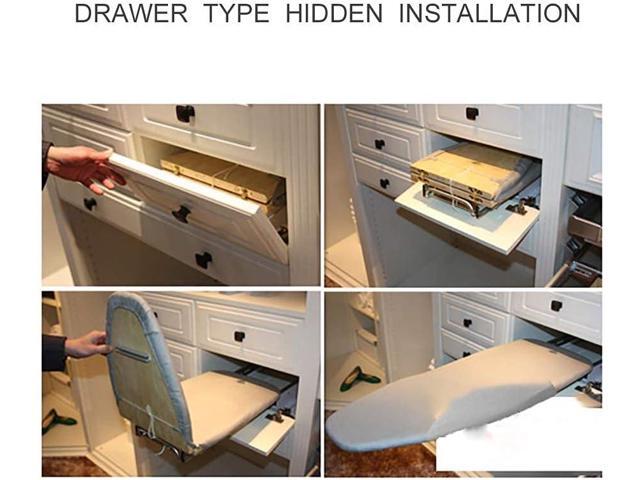 Hiding Ironing Board Foldable Ironing Station in Cabinet for Apartment & Small Room Sturdy Folding Board, Easy-Release Lever 11.8 (W) x 5.5 (H) x...