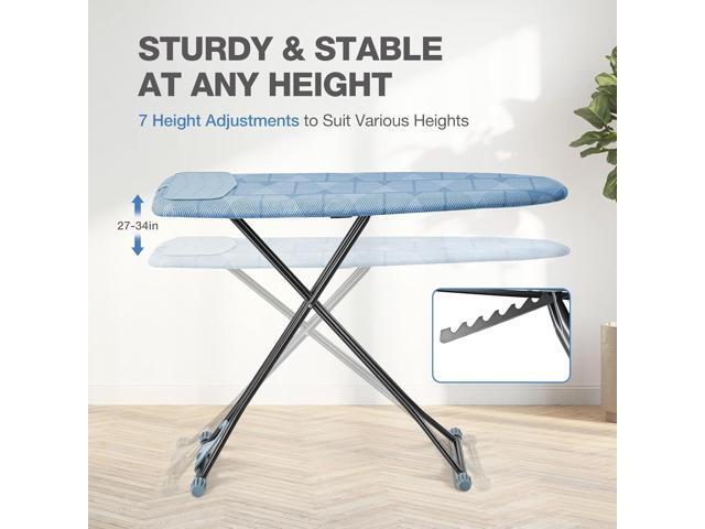 APEXCHASER Ironing Board with Iron Rest, Compact and Space Saver Iron Board, Extra Thick Cover, Height Adjustable, Wall Mount & Closet Hanger 13x43...