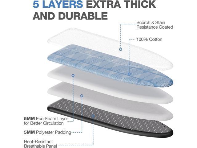 APEXCHASER Ironing Board with Iron Rest, Compact and Space Saver Iron Board, Extra Thick Cover, Height Adjustable, Wall Mount & Closet Hanger 13x43...