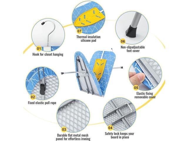 Chunful Portable Tabletop Ironing Board, Foldable Small Compact Ironing Board with Mat & Hook for Hanging Travel Mini Iron Non Slip Feet Table...