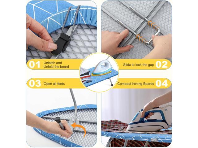 Chunful Portable Tabletop Ironing Board, Foldable Small Compact Ironing Board with Mat & Hook for Hanging Travel Mini Iron Non Slip Feet Table...