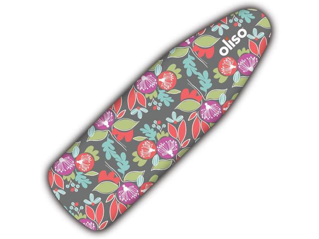 oliso Ironing Board Cover 100% Cotton with Professional Felt Pad, Fits Standard 54' x 15' Boards Secure Fit with Wide Elastic Edge & Adjustable...