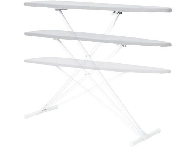 Full Size Ironing Board with Cover & Pad Made in USA by Seymour Home Products Adjustable Steel T-Legs, 35' High Perforated Top for Steam Durable...
