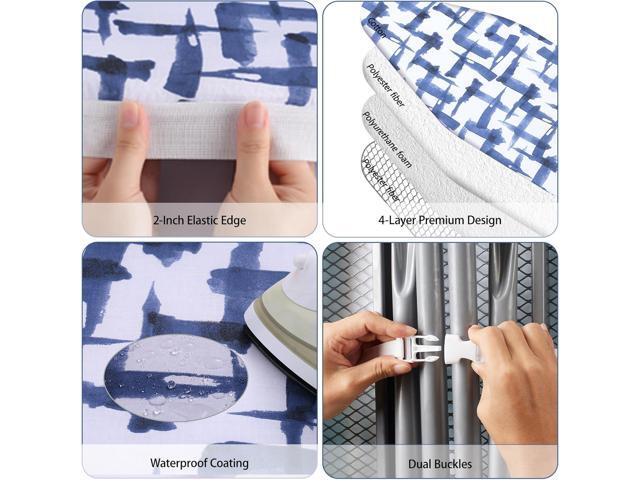 Ironing Board Cover and pad - 15 x 54 Thick Padding 4 Layers with 2' Elastic, Stain Resistant & Durable Scorch, 2 Click Buckles for Smooth...